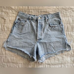 Agolde Dee Shorts Womens 28 High Rise Button Fly Distressed Cut Off Cutoff Jeans